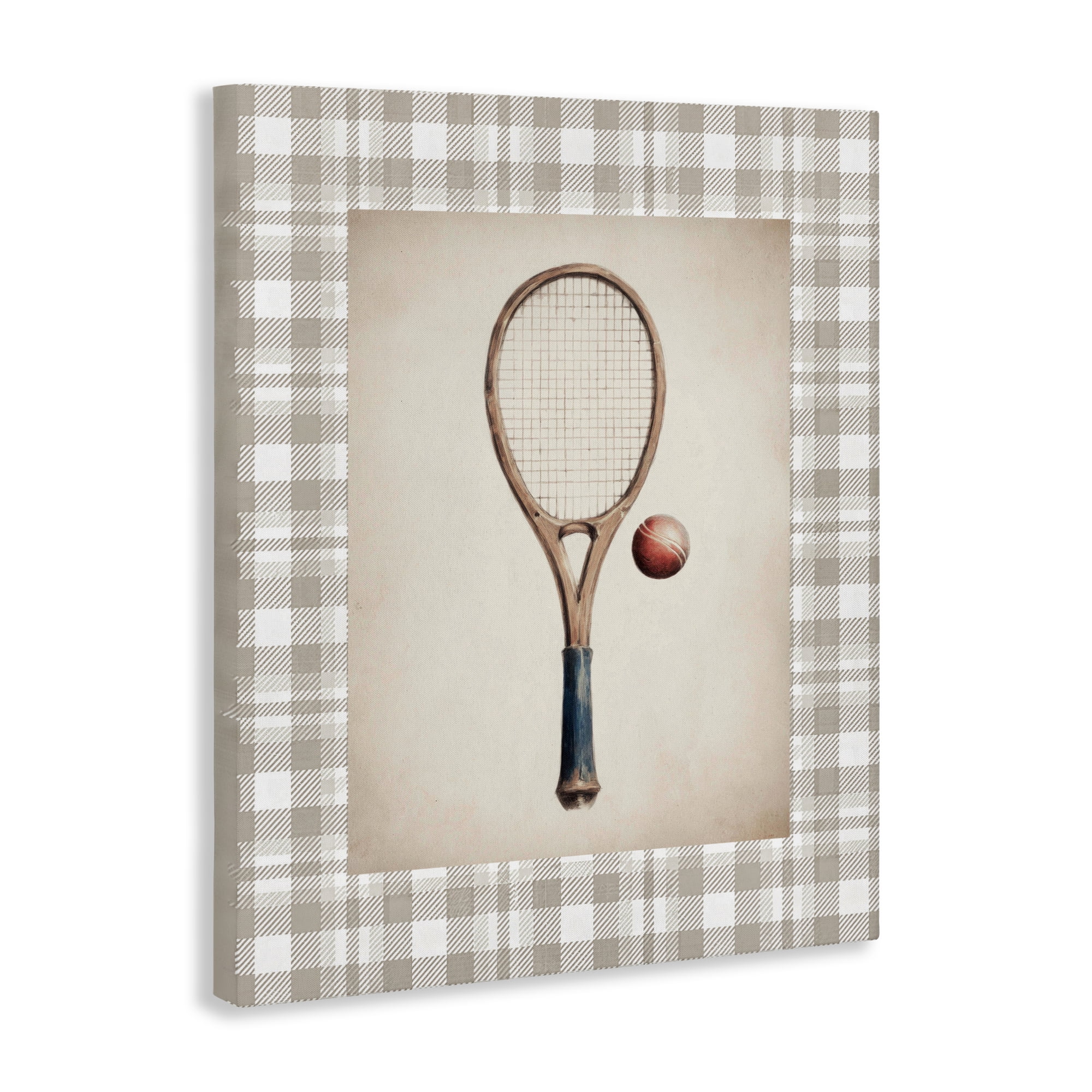 Stupell Industries Vintage Tennis Racket & Ball Canvas Wall Art, design by Sisi and Seb
