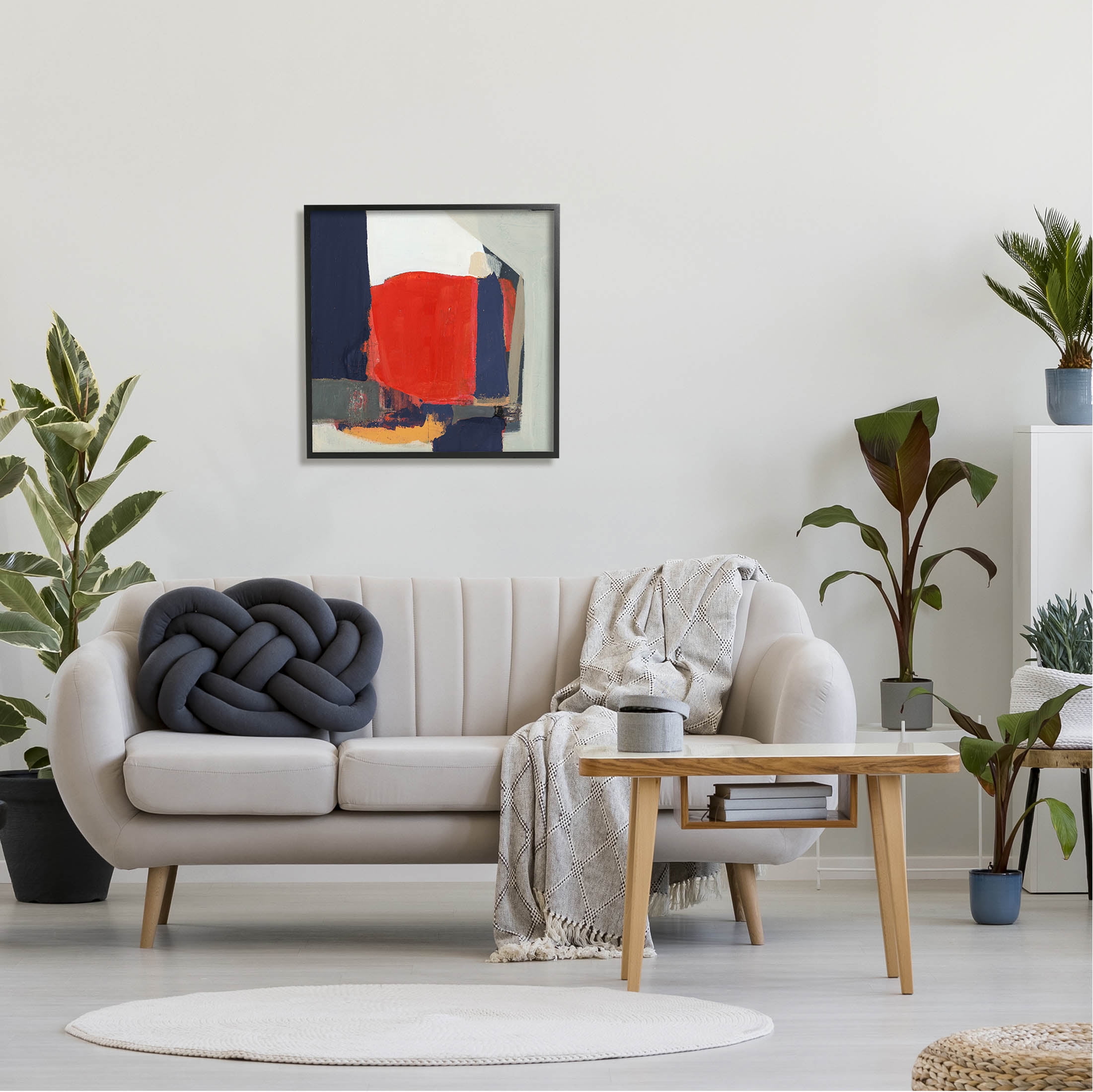 Stupell Industries Primary Blocked Geometric Shapes Painting Black Framed Art Print Wall Art, Design by Terri Burris