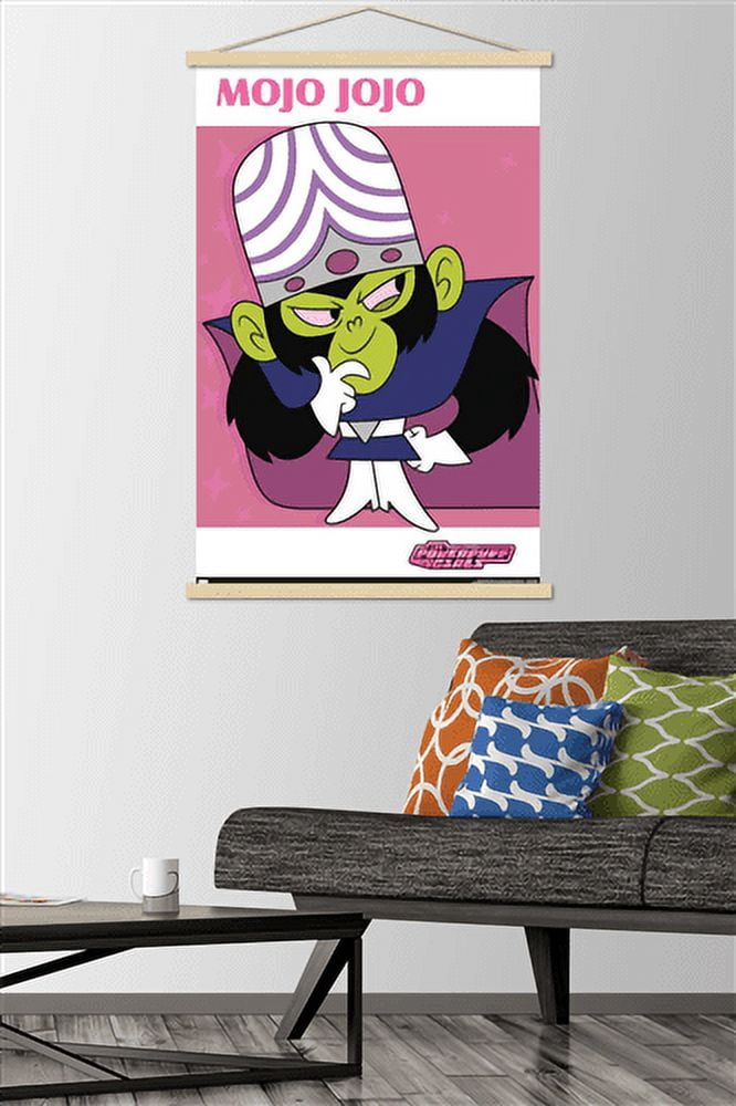 The Powerpuff Girls - Mojo Wall Poster with Wooden Magnetic Frame, 22.375" x 34"