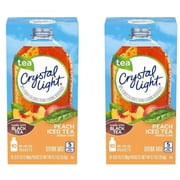 Crystal Light Peach Ice Tea Sugar Free Drink Mix Singles, Caffeine Free, 10 ct On-the-Go Packets, Pack of 2
