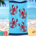 thumbnail image 3 of Oversized Beach Towel Set 27 x 55 ln Large Big Pool Camping Swim Clearance Soft Towels Travel Essentials Accessories Must Haves Vacation Necessities Adult Gifts Lobster,Blue, 3 of 6