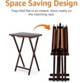 thumbnail image 5 of Classic Foldable TV Dinner Tray Table with Storage Rack, 14.6 L x 19 W x 26 H inch, Natutral, 4-Pack, 5 of 8