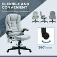 thumbnail image 2 of Office Chairs HOMCOM 6 Point Vibrating Massage Office Chair with Heat, Linen High Back Executive Office Chair with Reclining Backrest, Padded Armrests and Remote, Light Gray,Ergonomic Office Chairs, 2 of 8