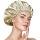 thumbnail image 1 of Gorro de seda de doble capa para dormir, gorro de dormir de seda para mujeres y hombres, gorro de dormir de satén para cabello con trenzas rizadas, 1 of 5