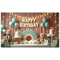 thumbnail image 2 of Teddy Bear Party Decoration Happy Birthday Banner Balloon Cake Decor for Kids Celebration Indoor Event, 2 of 7
