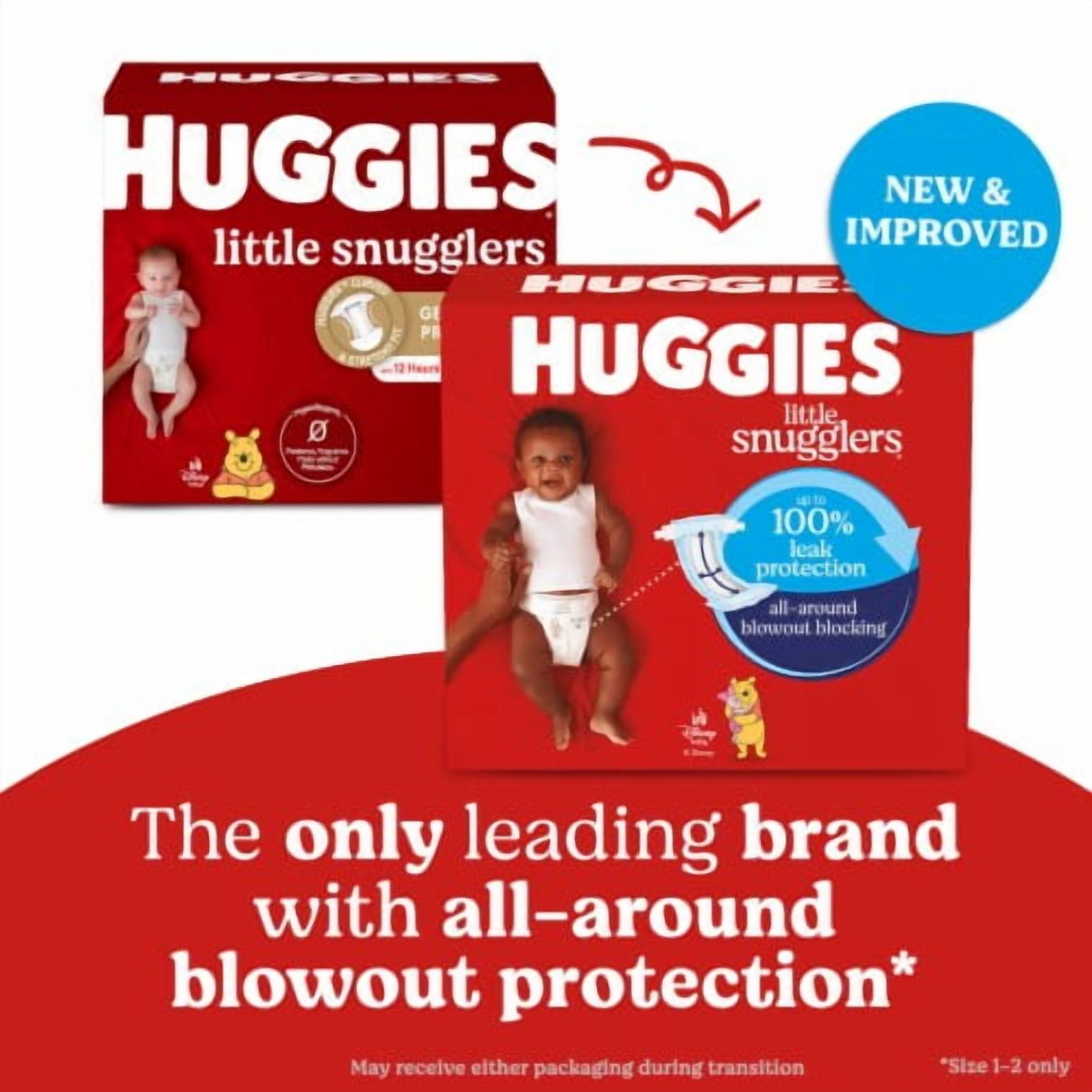 Huggies Little Snugglers Baby Diapers Size 1 (8-14 lbs) 96 count - Pack of 2