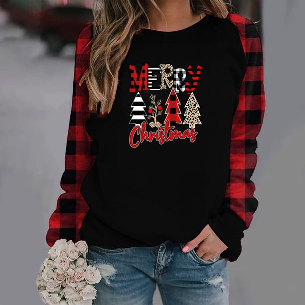 Pntutb Mujer Casual Sexy Moda Impresión Manga Larga Cuello Redondo Fruncido Pullover Blusa tops Pntutb Pntutb-8777