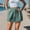 #3Green, variant on Byworldtasic Womens Shorts Womens Y2K High Waisted Linen Dressy Casual Pleated Wide Leg Summer Shorts with Elastic Waist