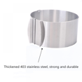 thumbnail image 5 of Adjustable Cake Mold Ring 2-piece Set, 6-12 Inch Cake Mousse Ring Stainless Steel (round+square), 5 of 5