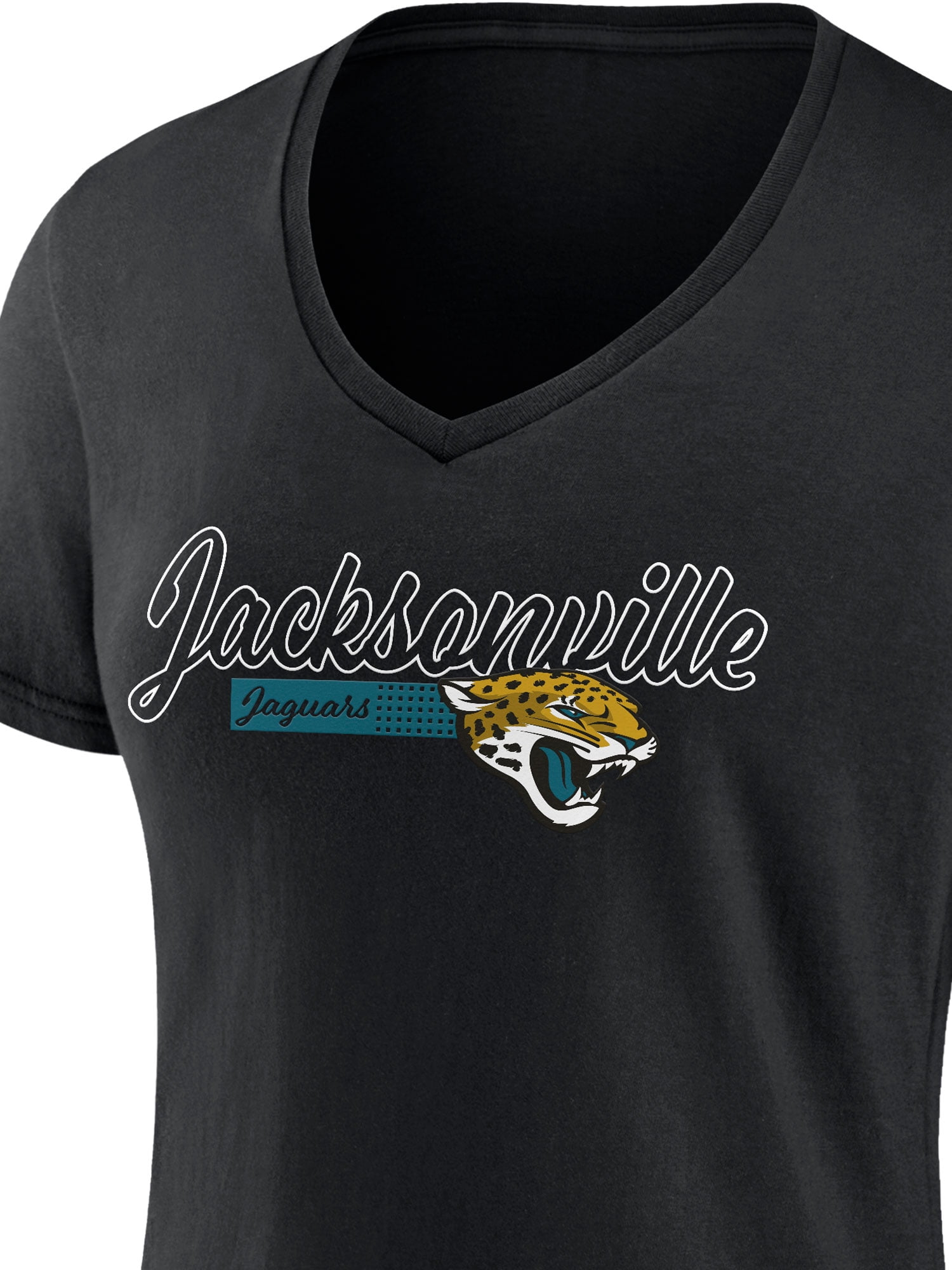 NFL Jacksonville Jaguars Women's Cotton Black Short Sleeve T-Shirt
