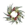thumbnail image 4 of KLKCMS Christmas Candle Holder Ornament Rustic Table Centerpiece Xmas Wreath Artificial A, 4 of 9