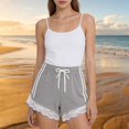 thumbnail image 2 of Uobin Women High Waist Shorts Lace Drawstring Shorts Casual Summer Beach Bottoms Athletic Short, 2 of 4