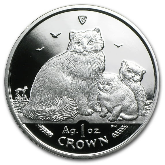 2007 Isle of Man 1 oz Silver Ragdoll Cats Proof
