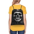 thumbnail image 4 of Sigee Black White Hat Skull for Drawstring Zipper Backpack ,Waterproof, Durable, Lightweight Gym Bag for Sports, 4 of 5