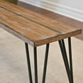 thumbnail image 2 of Roundhill Furniture Aryven Industrial Wood Dining Bench, Rustic Dark Pine Finish, 2 of 9