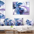 thumbnail image 4 of Designart Symmetrical Fractal Flower in Blue - Floral Throw Pillow - 12x20, 4 of 5