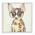 thumbnail image 3 of Hipster Chihuahua Puppy With Glasses And Scarf Watercolor Animals & Insects Framed Art Print Wall Art, 17x17, 3 of 5