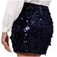 thumbnail image 4 of Busydd Skirts for Women Fashion Sequin Skirt for Women Solid Color Glitter Shiny Skirt Sparkly Night Out Party Skirts Invisible Zipper Mini Skirt, 4 of 5