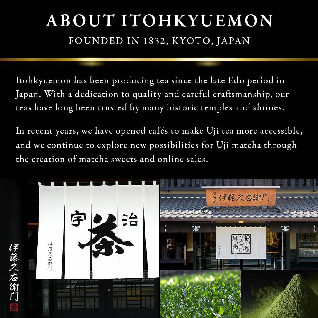 ITOHKYUEMON Kyoto Uji First-Harvest Ceremonial Grade Matcha Green Tea Powder – Authentic Japanese Uji, Japan (20 g / 0.7 oz) – Ujimidori 20 (Grade 1)