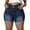 Gray Blue-105, variant on Gocolloa Womens Plus Size Jean Shorts Stretchy High Waisted Distressed Fold Hem Denim Shorts Dark Blue 24W