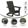 thumbnail image 3 of Flash Furniture Halifax Adirondack Rocking Chair with Cup Holder, Weather Resistant HDPE Adirondack Rocking Chair in Black, 3 of 12