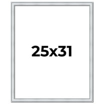 25x31 Frame Sterling Silver Solid Wood Picture Frame | 1.25 Inch Moulding Width | 0.75 Inch
