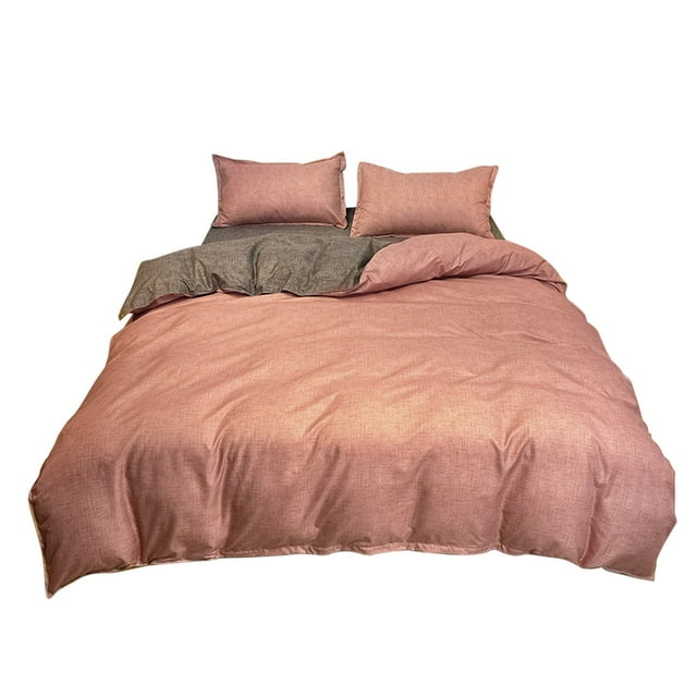 Wdhugt 4 Piece Bedding Set Comfortable Soft Washed Polyester For 70 Inch Bed Dormitory Home Use Includes Duvet Cover Sheet Pillowcases Pink Reversible Bedding Set Pink