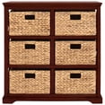 thumbnail image 2 of Hampton Meadows 3 Tier X-Side End Storage Cabinet with 6 Wicker Baskets, Cherry, 2 of 7