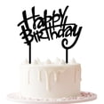 thumbnail image 1 of Cake topper Keoysek de acrílico negro Feliz Cumpleaños, 1 of 8