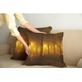 thumbnail image 2 of Ambesonne Fall Throw Pillow Cover 2 Pack, Foggy Evening in the Park, 18", Marigold Caramel, 2 of 7