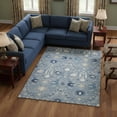 thumbnail image 2 of HomeRoots 679197 9 x 12 ft. Denim Blue Beige & Ivory Oriental Washable Machine Made Rectangle Area Rug with UV Protection, 2 of 9