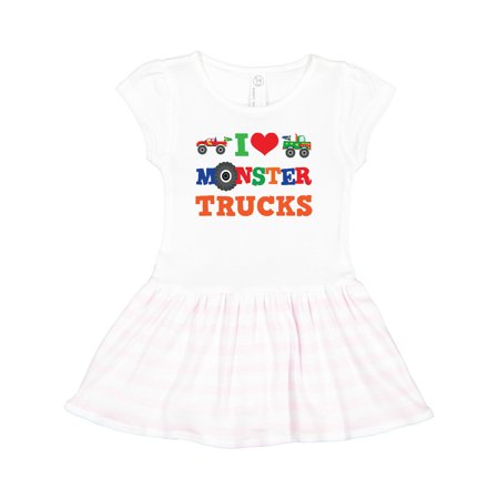 

Inktastic I Love Monster Trucks Gift Toddler Girl Dress