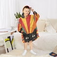 thumbnail image 6 of FORMRS Wearable Blanket Hoodie with Sleeves for Kids Cozy Flannel Sweatshirt, Black Cat, 6 of 7