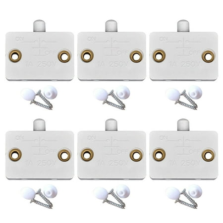 

6pcs Wardrobe Closet Cabinet Light Switch Lamp On Off Normally Closed Fireproof