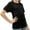 Black, variant on Lace Patchwork Girls Kids Short Sleeved Casual Summer T-shirt Children Crew Neck Shirt Tops for 5-14 Years