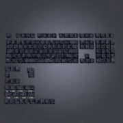 Double Shot PBT Keyboard keycaps Set,Black Topographic,Shine Through Custom keycap,Side Printed keycaps dye sub,Cherry Profile keycap for TKL US Layout Mechanical Keyboard(134keys)