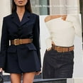 thumbnail image 5 of JASGOOD Women Wide Belt Fashion Suede Belt Ladies Thick Belts with Gold Buckle Brown, 5 of 8