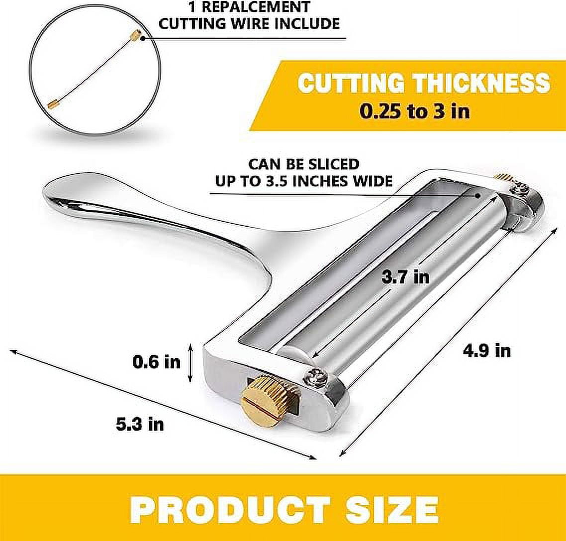 Cheese Slicer with Wire for Block Cheese - Adjustable Cheese Cutter Board  with 16 Replacement Wires - Unique Stainless Steel Inch Measurements Size  Scale On Cheese Slicer Board for Prices Cuts - Yahoo Shopping