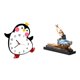 thumbnail image 1 of Reloj de pared de madera con forma de pingüino y bailarina, estatua decorativa para dormitorio y restaurante, adorno multifuncional y encantador., 1 of 8