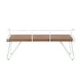 thumbnail image 3 of Stefani Industrial Bench in Vintage White Metal and Brown Wood-pressed Grain Bamboo by LumiSource, 3 of 8