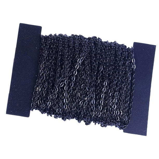 Pulseras de collar de eslabones de Cadena de cable de hierro Sunnimix 12 metros Negro