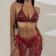 thumbnail image 2 of Traje de baño dividido en bikini para mujer Traje de baño con lentejuelas y borlas Traje de baño de tres piezas OAVQHLG3B Store  lin121212, 2 of 4