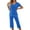 Blue1, variant on Plebaso Women's 2 Piece Capri Pajama Sets Pjs V Neck Short Sleeve Tops and Capris Pants Lounge Sets
