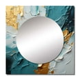 thumbnail image 2 of Designart "Morning Glory Sunlight Over Breaking Waves Abstract" Abstract Painting Square Mirror Wall Decor Modern - Large Gold Square Bathroom Mirror - Square Printed Wall Mirror Art, 2 of 5
