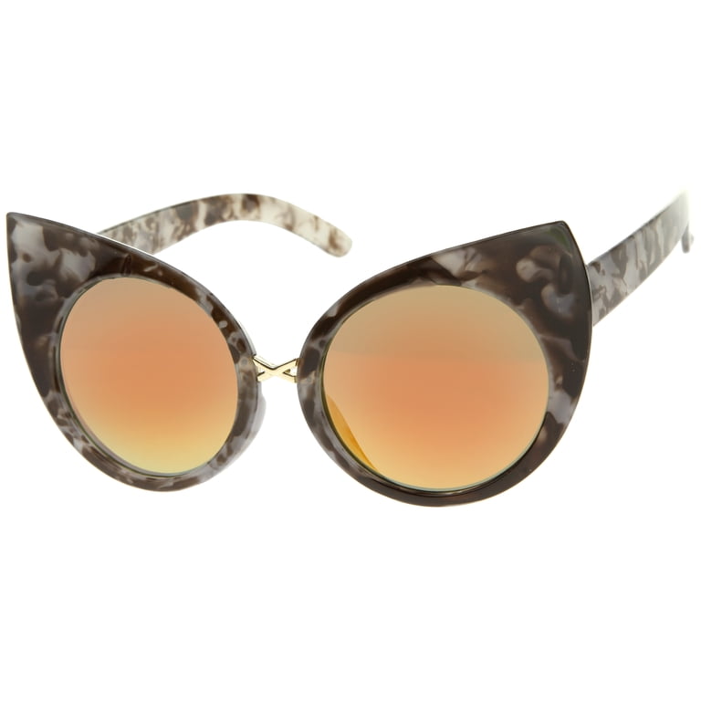 sunglassLA Unisex Womens Fashion Bold Marble Frame Mirrored  display picture 3