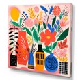 thumbnail image 2 of Designart "Boho Flower Bouquet in the Style of Henri Matisse II" Geometric Wall Art - Bohemian Pink Boho Pottery Entryway Wall Art Print, 2 of 6