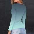 thumbnail image 5 of VEKDONE Women Long Sleeve Shirts Ribbed Knit Slim Fit Tops Gradient Color Basic Tee Casual Stretch Crewneck Blouses Underscrubs Layer Clothes, 5 of 8