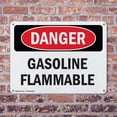 thumbnail image 4 of (2 Pack) Gasoline Flammable OSHA Danger Sign 10 Inch X 7 Inch Indoor / Outdoor Rust-Free Aluminum Metal Signs for Workplace, Workshop, and Construction Site, Made in the USA, 4 of 8