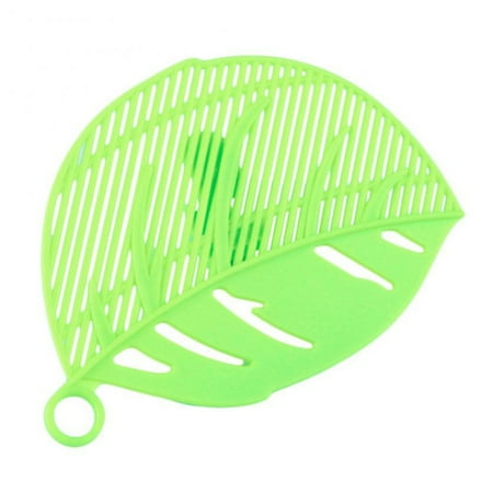 

Plastic Leaf Shape Rice Wash Sieve Quinoa Strainer Cleaning Veggie Clip On Strainer For All Pots And Pans Green 1PC