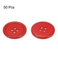 thumbnail image 3 of 50uds 40L Costura Botones 1(25mm) Resina Redondo Plano 4 Agujeros Artesanía Botones para Coser Ropa y Bricolaje, Rojo, 3 of 5